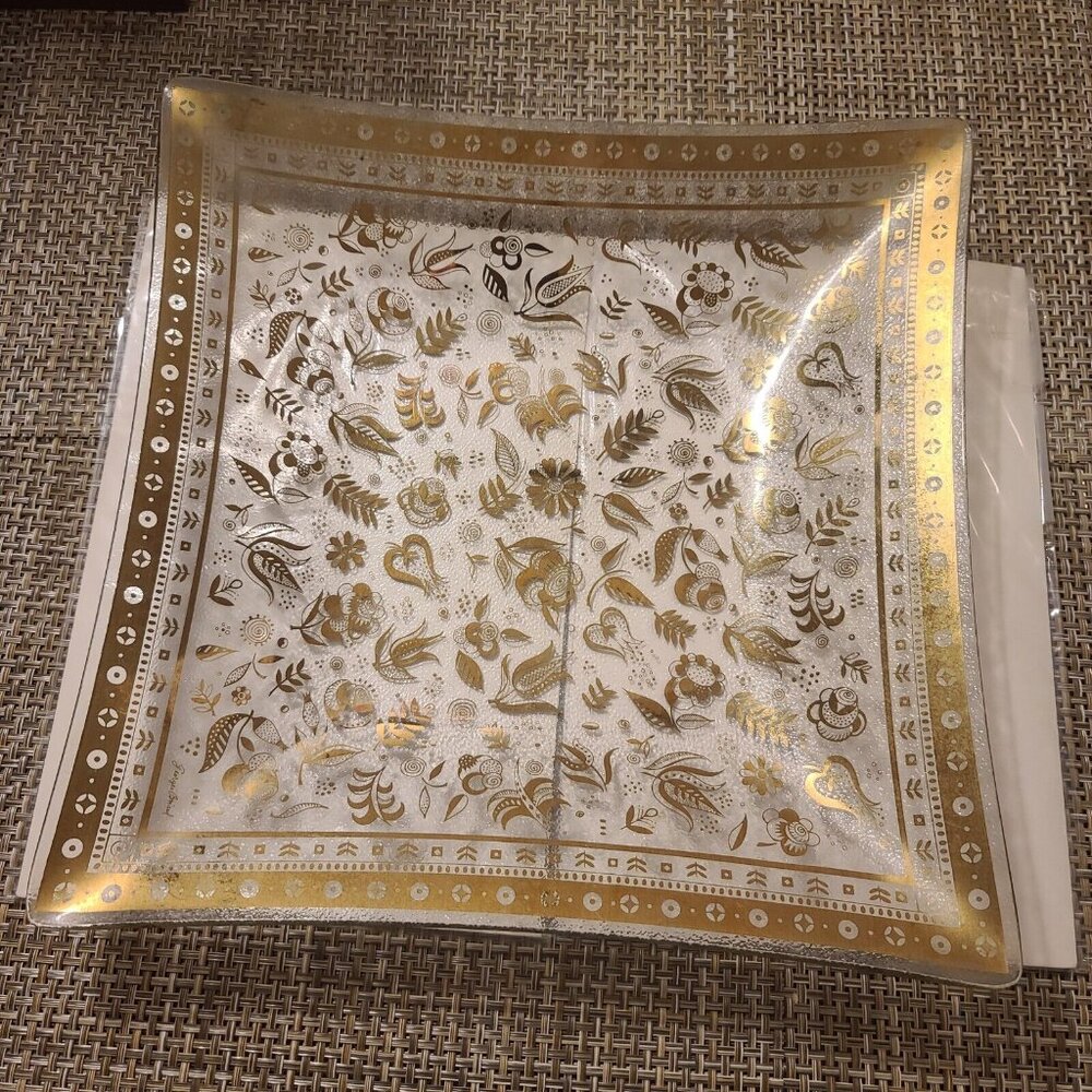Vintage George Briand Square Art Glass Dish